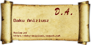 Daku Aniziusz névjegykártya